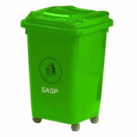 Open Top Rectangular SASP Green Plastic Wheel Dustbin, Size: 4Feet, Capacity: 45Kg