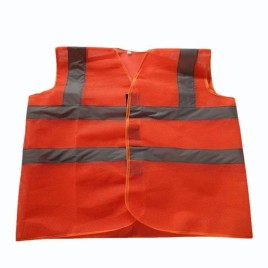 Orange Polyester Reflective Safety Vest, For Construction