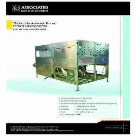Pack tech 3 Fully Automatic 20 Litre Jar Washing Filling Capping Machine, Packaging Type: Linear Type, 2 Hp