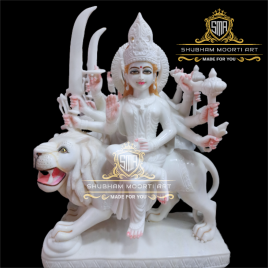 Painted Hindu Durga Mata Moorti For Worship