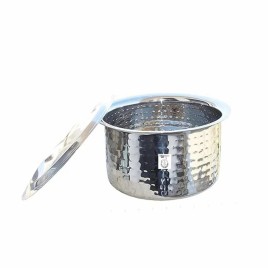 Patila Steel Bhagona Steel Pateli Steel Tapeli Bhagona with Lid Elegant Durable Cookware