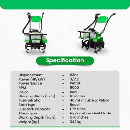 Petrol 3 Hp Mini Weeder Krishkart Agriculture