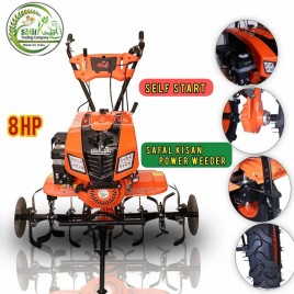 Petrol 8 HP self start Power Weeder/ power tiller