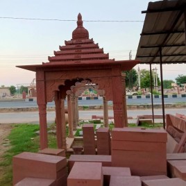 Pink,Red Red Jodhpur Stone Temples Dome