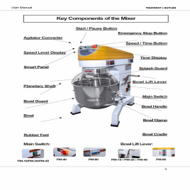 Planetary Mixer with stepless 10 speed control - 30 litres