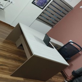 Plywood L Shaped Wooden Office Tables, With Storage