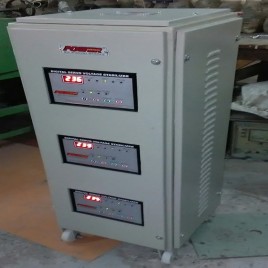 POWER Technology 300 - 480 Volt 20kva Digital Servo Voltage Stabilizer Air Cooled Three Phase, Nil, With Surge Protection