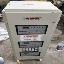 POWER Technology Automatic 10KVA Three Phase Air Cooled Servo Stabilizer, 300 - 280 Volts, 415 Volts