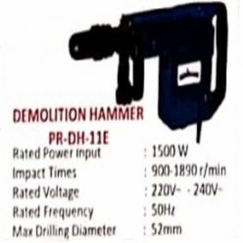 PR-DH-11E Power Ranger Demolition Hammer, 1500 W
