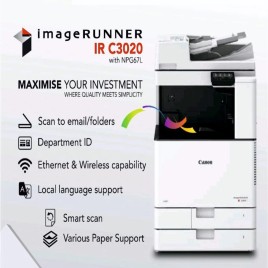 Print Speed: Up to 30 PPM A3 Canon Imagerunner C3020 Photocopier Machine, Multi-Function