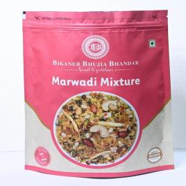 Printed Matte 500gm BOPP Marwadi Mixture Namkeen Packaging Pouch, Zipper / Slider