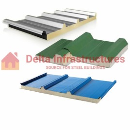 PUF Insulated Roofing Panels, Thickness: 100 mm