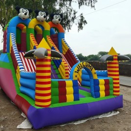 PVC 3 Line Fun Inflatables Bounce Castal, Size/Dimension: Size 12X18