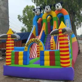 PVC 3 Line Fun Inflatables Bounce Castal, Size/Dimension: Size 12X18