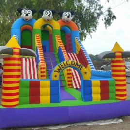 PVC 3 Line Fun Inflatables Bounce Castal, Size/Dimension: Size 12X18