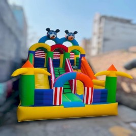 PVC Coated Fabric 3 Line Fun Mickey Mouse Inflatables Bouncy Castle