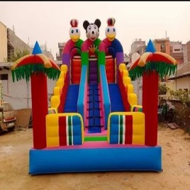 PVC Coated Fabric 3 Line Fun Mickey Mouse Inflatables Bouncy Castle