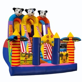 PVC Coated Fabric 3 Line Fun Mickey Mouse Inflatables Bouncy Castle