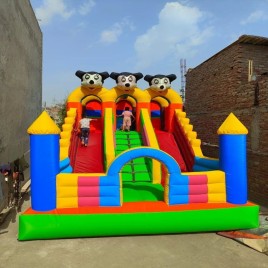 PVC Coated Fabric 3 Line Fun Mickey Mouse Inflatables Bouncy Castle