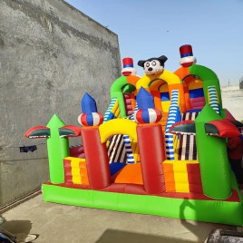 PVC Coated Fabric 3 Line Fun Mickey Mouse Inflatables Bouncy Castle
