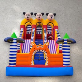 PVC Coated Fabric 3 Seliding Fun Inflatables Bouncy Castle