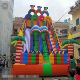 PVC Coated Fabric 4 Seliding Fun Inflatables Bouncy Castles