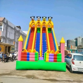 PVC Coated Fabric 4 Seliding Fun Inflatables Bouncy Castles