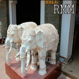 Ramgarh Crafts Multicolor Elephant Marble Statue At Best Price In India, For Promotional Use