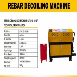 Rebar Decoiling Machine gt 4-10