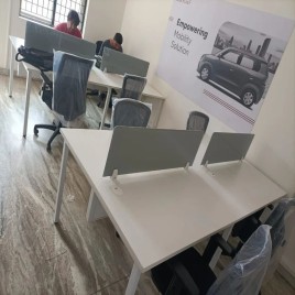Rectangular 4 Seater Particle board Computer Workstation Tables, For Office