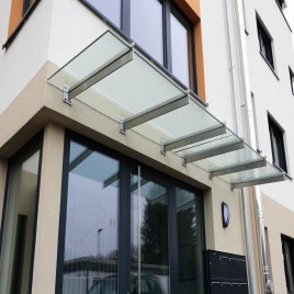Rectangular Entrance Glass Canopy, For Outdoor