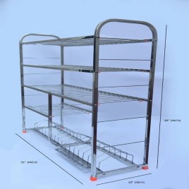 Rectangular Stainless Steel Kitchen Utensils Rack, Size/Dimensions