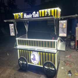 Red Stainless Steel Food Cart