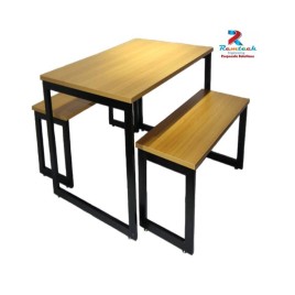 Remtech Mild Steel Hotel Table And Benches, For Restaurant, Shape: Rectangular