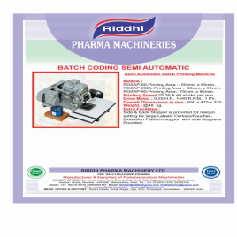 RIDDHI MS Semi Automatic Batch Printing Machine