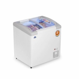 Rockwell Sliding Door 250 Liters Inclined Curved Glass Top Freezer, Auto-Defrost