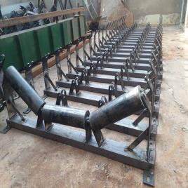 Roller Length: 300mm-1200mm Type of Roller: MS Conveyor Idler Roller Frames, Roller Diameter: 75mm - 114mm