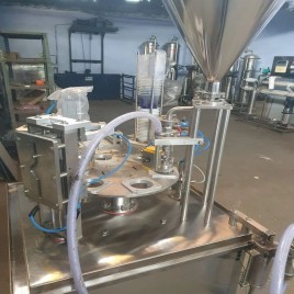 Rotary Lassi Cup Filling And Sealing Machine