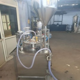 Rotary Lassi Cup Filling And Sealing Machine