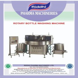 Rotary Semi Automatic Bottle Washing Machine, 50 BPM