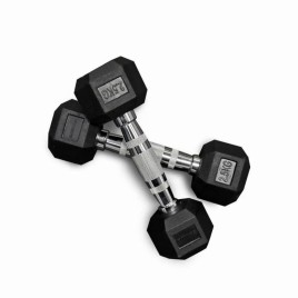 Rubber Fixed Weight Hex Dumbbell, 2.5 Kg