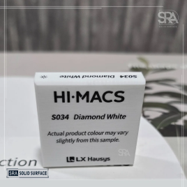 S034 Diamond White HIMacs Solid Surfaces, Size: 144 X 30 X 0.5 Inches