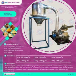 Semi-Automatic 100 HP Turmeric Grinding Machine, 1000 kg/hr
