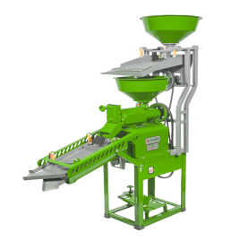 Semi-Automatic Rice Mill Machine With Vibrator Screen, Single Phase, Capacity: 200kg/hr