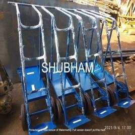 Shubham Engineering Blue Double Gas Cylinder LPG Trolley, Model Name/Number: See-107, Capacity: One Oxygen and One LPG