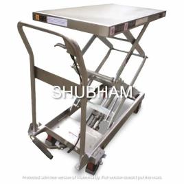 Shubham Engineering SS 304 Manual Hydraulic Scissor Lift Table, For Material Handling, Model Name/Number: SEE-72