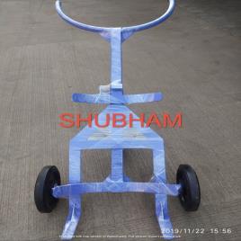 Shubham Engineering Stainless Steel Drum Trolley with Three Wheelers