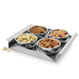 Silver Corporate Gifting Steel Utility Platters