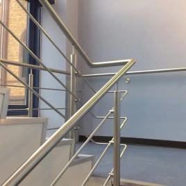 Silver Stainless Steel Staircase Railing, For Home