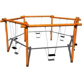 Silver,Brown Outdoor Hexagonal Swing, For Garden, Seating Capacity: 6 Seater